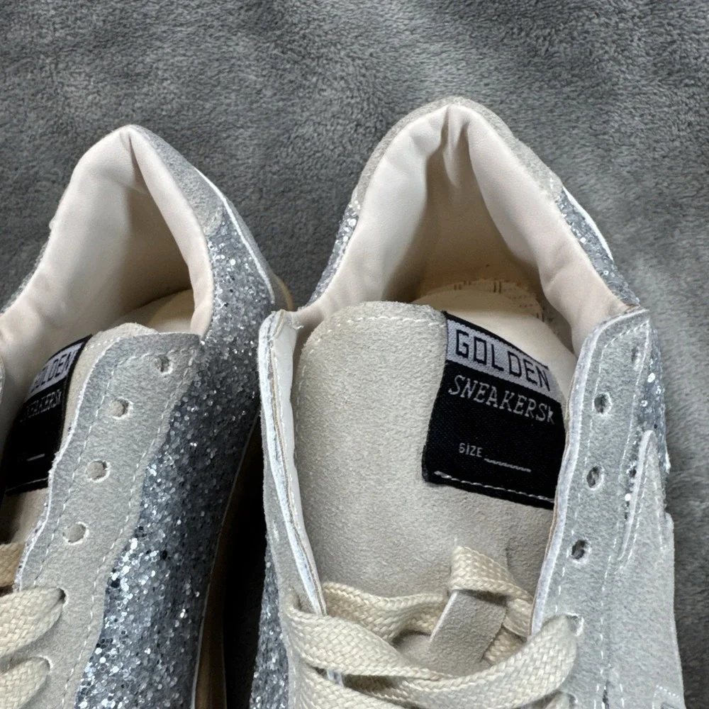 Golden Sneakers Gold S Star Women 7.5 EU 24 Glitter Skateboarding - Picture 2 of 12